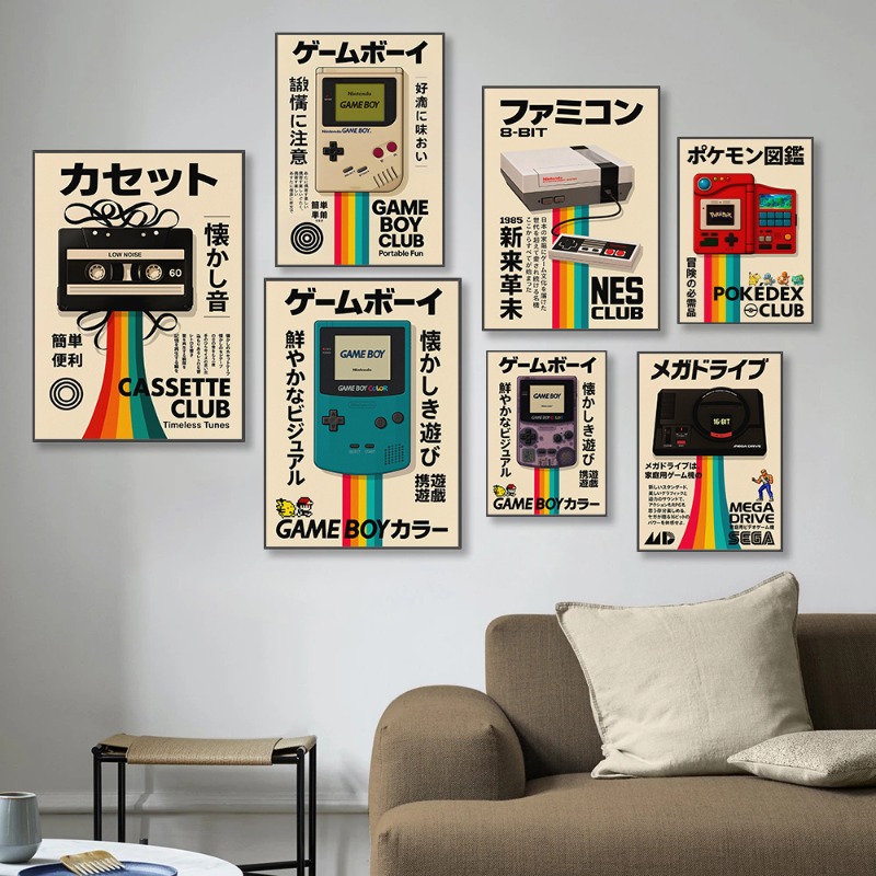 Gaming Console In 90S - Affiche de jeu rétro, art mural