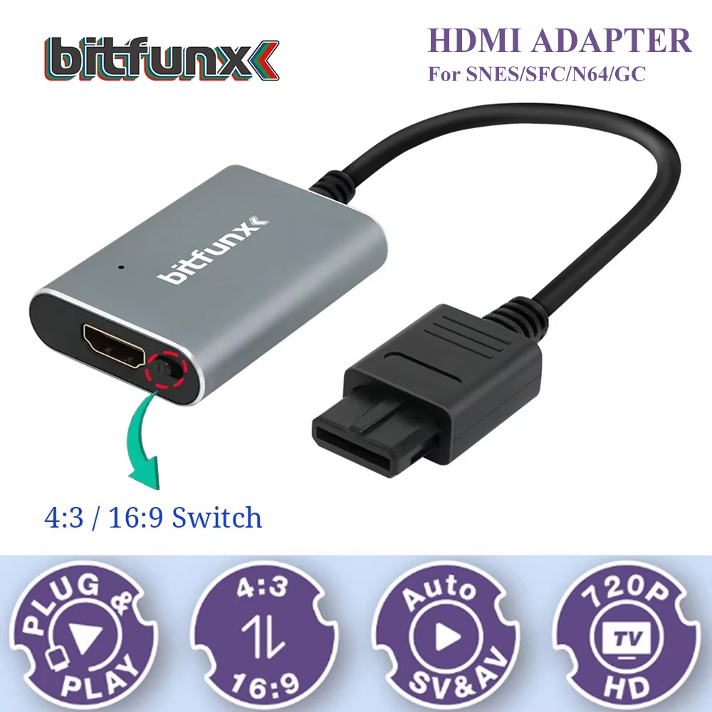 Gaming Console With Tv - Bitfunx – adaptateur vidéo 720P Svideo/AV