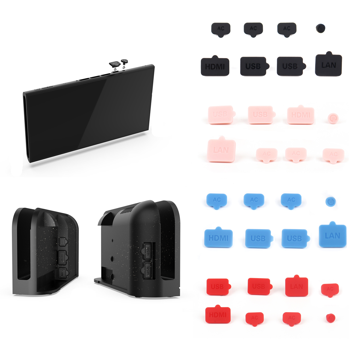 Nintendo Console Switch 2 - Bouchon Anti-poussière en Silicone USB HDMI