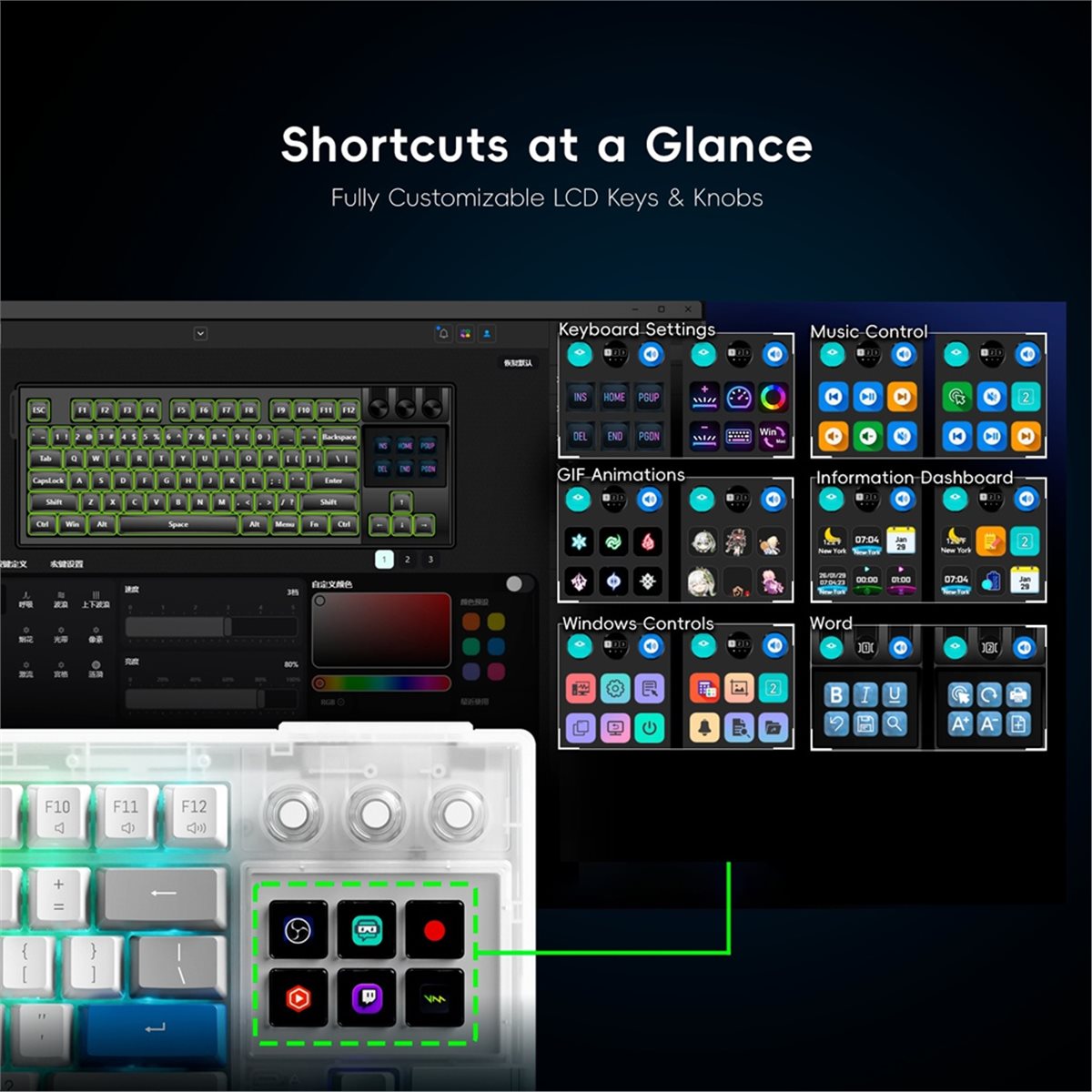 Clavier mécanique visuel LCD p - Gaming Console Keyboard avis et prix
